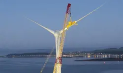 A wind turbine onshore.
