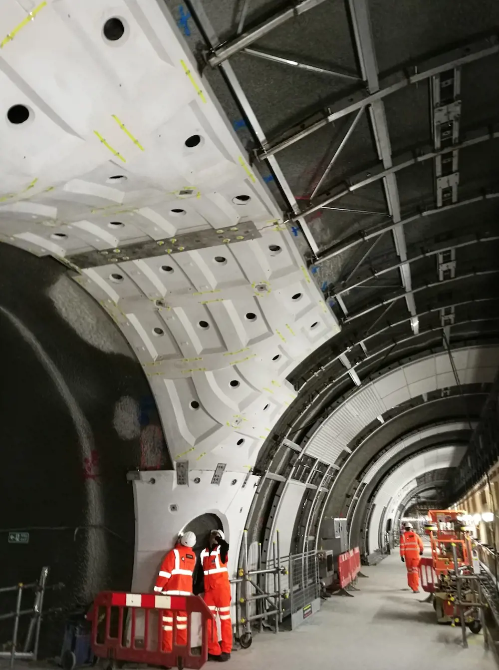 The construction of an underground railway line with the GFRC tusk and standard ladder.