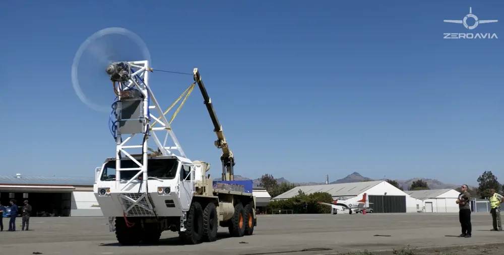 The heavy duty truck known as the Hypertruck attached to a motor.