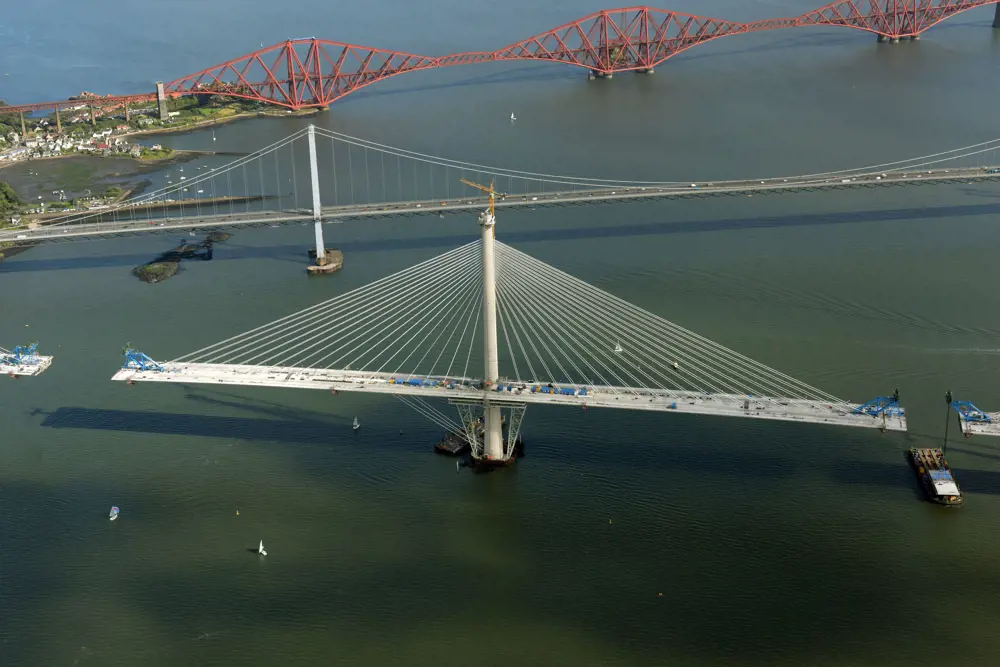 The central tower of the incomplete Queensferry crossing.