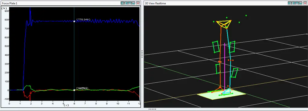 Computer generated images of a 3D motion capture system. 