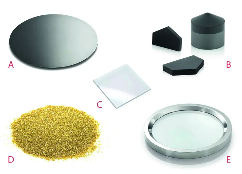 Synthetic diamond products.