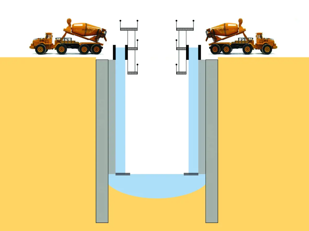 A schematic of the outer lining of the Lee Tunnel shaft.
